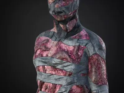 Rigged Zombie Character Low-poly 3D model