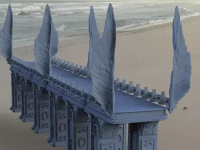 League of legends Inspired Angel wings bridges 1 3D 3D model