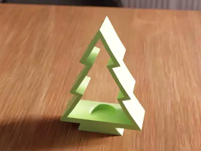 Christmas Tree Tea Light Holder - 244 3D print model