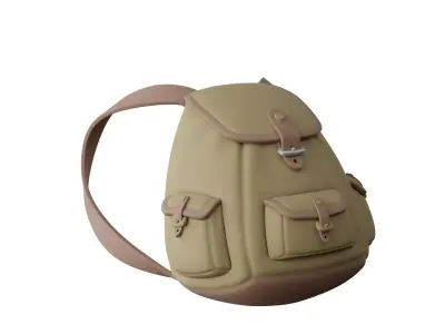 backpack Low-poly 3D model 8