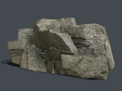 Skull Rock Low-poly 3D model 12