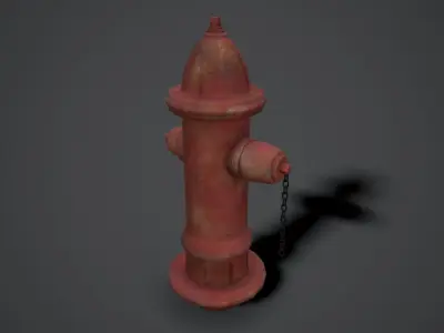 Street Hydrant Low-poly 3D model