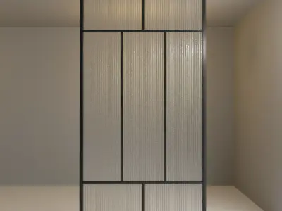 Glass partition door 83 Low-poly 3D model
