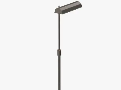 Mid Century Patinated Brass Adjustable Pharmacy Lamp PBR 3D model