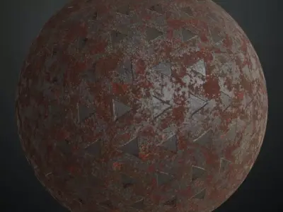 Manhole Cover With Triangle Studs PBR Seamless Texture