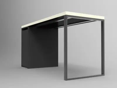 office work desk table elegant minimalistic 3D model