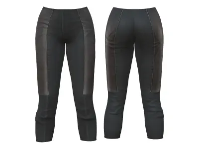 Full Black Fantasy Outfit Jacket Pants Boots Mask Low-poly 3D model