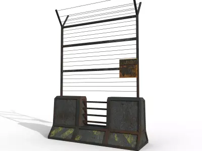 Concrete Barrier Barricade RoadBlock 3D model
