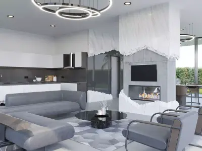 Tiny House with Pool 3D model