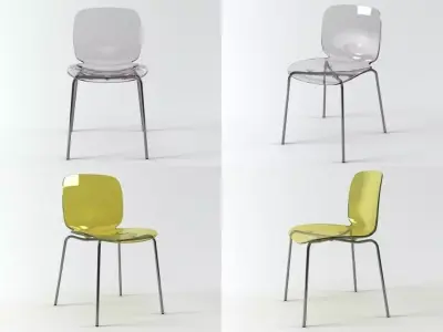 Loto four different chairs 3D model