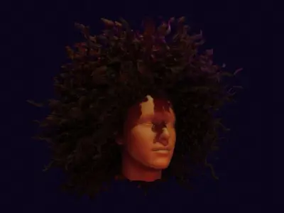 Realistic Hair afro 3D model