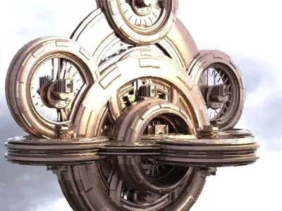 Ancient Alien Star Ring Monolith 5 Kit bash 3D model