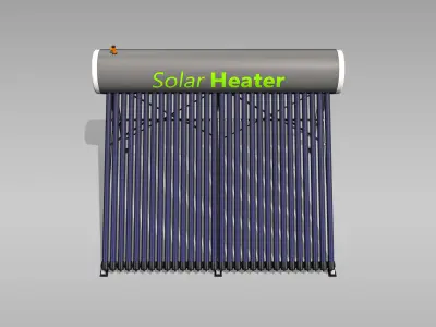 40 Gallon Solar Water Heater Low-poly 3D model