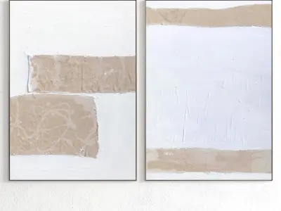 Plaster Two Photo Frame 348 Low-poly 3D model