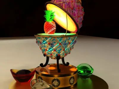 Chinese gold ingot 3D model