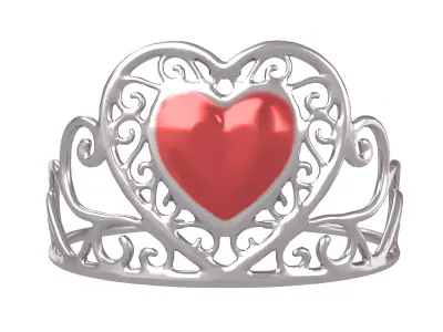Heart Tiara v1 002 Low-poly 3D model