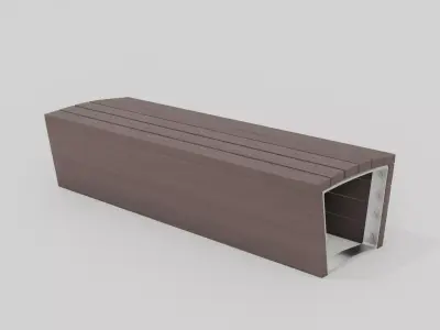 Outdoor Wooden Bench 6 Low-poly 3D model