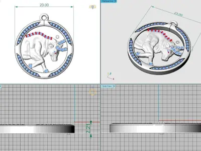 Pendant taurus ready for 3d print 3D print model