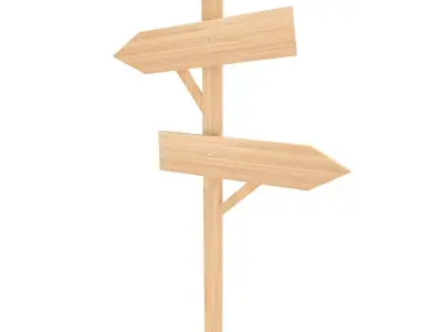 Wooden Signboard 3D model