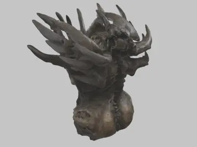 HR Giger Woman Scifi Head Bust Low-poly 3D model