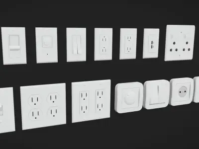 Plugs and Switches Low-poly 3D model