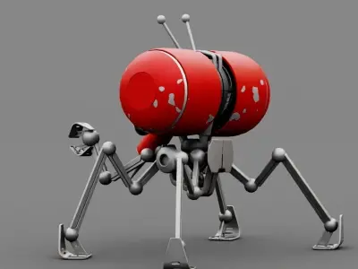 NANO BOT rigged character 3D model