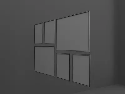 Frame Set of windows Low-poly 3D model