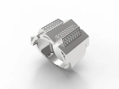 096 - Big Light Weighted Gents Ring - For men 3D print model