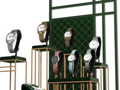 Watch-Display-Dark Green- 3d model 3D model