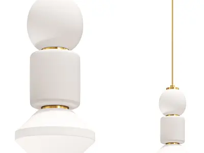 Dango Mixed Glass Pendant By Matteo Lighting 3D model
