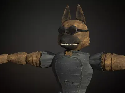 Fnaf like dog singer animatronic Low-poly 3D model