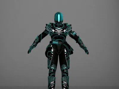 Soldier Space Suit Low-poly 3D model