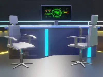Sci-Fi Command Centre 3D model