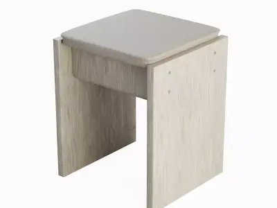 Wooden Stool 02 3D model