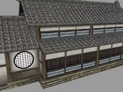 Japanese Dojo Low-poly 3D model