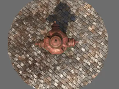 Fire gydrant Low-poly 3D model