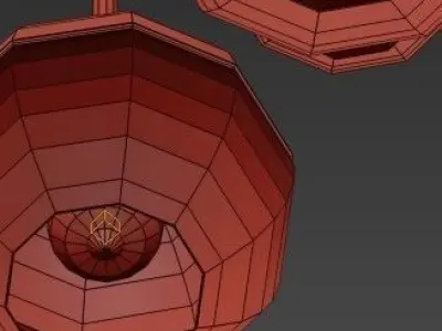 Untitled four hanging lights with glass bulbs 3D model