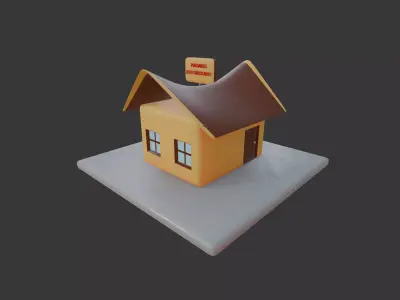 Stylized Padang Restaurant Isometric Building 3D model