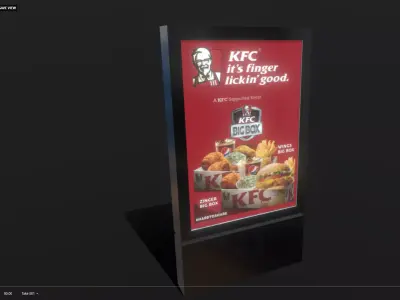 Outdoor Advertising Light Box  Low-poly 3D model