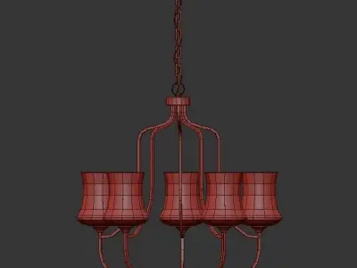 5 Light Chandelier 3D model