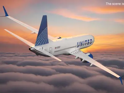  United Airlines Boeing 737 MAX 8 in Flying 