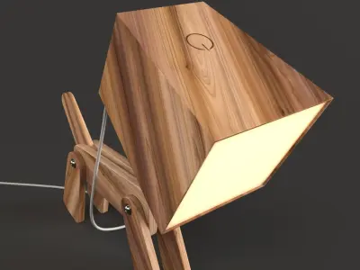 Dogi Adjustable Wooden Table Lamp 3D model