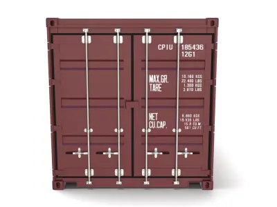 20ft Shipping Container Open Top no Cover 3D model