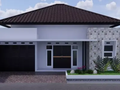 MINIMALIST HOUSE DESIGN 10 x12 METER - 3D SKETCHUP v2015 3D print model