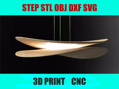 Wooden Dual Disk Pendant Light 3D Model for CNC 3D Printing 3D print model