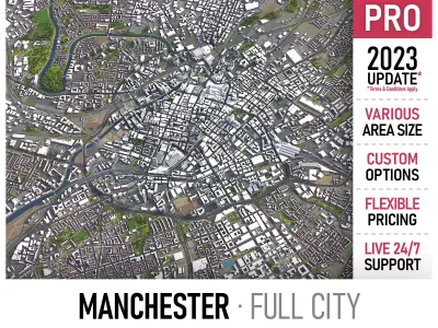 Manchester Low-poly 3D model