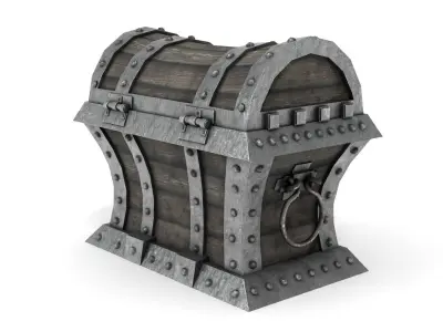 Old Pirate Chest Low-poly 3D model