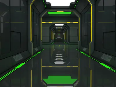 Sci Fi Corridor 3D model 125