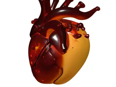 Cybernetic Glowing Scifi Heart Low-poly 3D model
