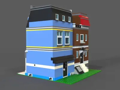 Lego Pets Shop 3D model Low-poly 3D model